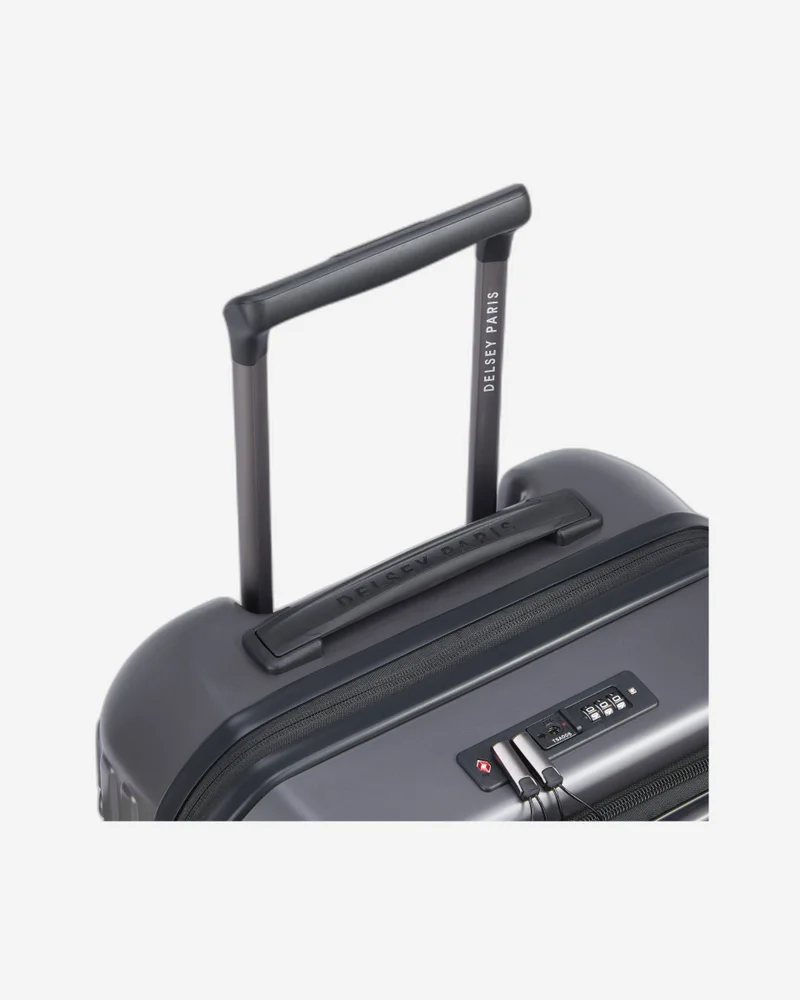 DELSEY Paris  securitime front opening 55 cm 4 double wheeled expandable cabin luggage trolley case - anthracite  | Best Price UAE
